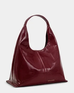 Katie Loxton Laila Patent Crackle Shoulder Bag Cherry Clearance