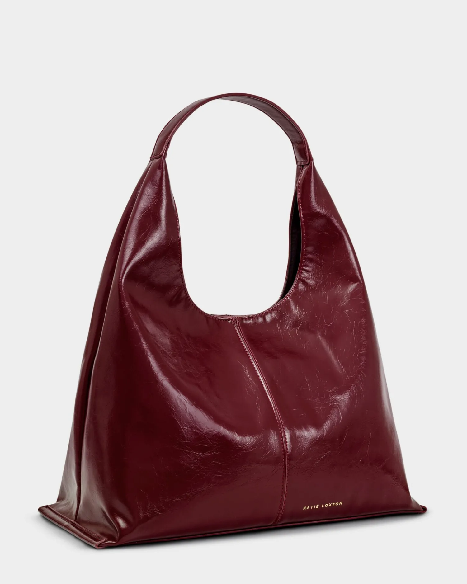 Katie Loxton Laila Patent Crackle Shoulder Bag Cherry Clearance