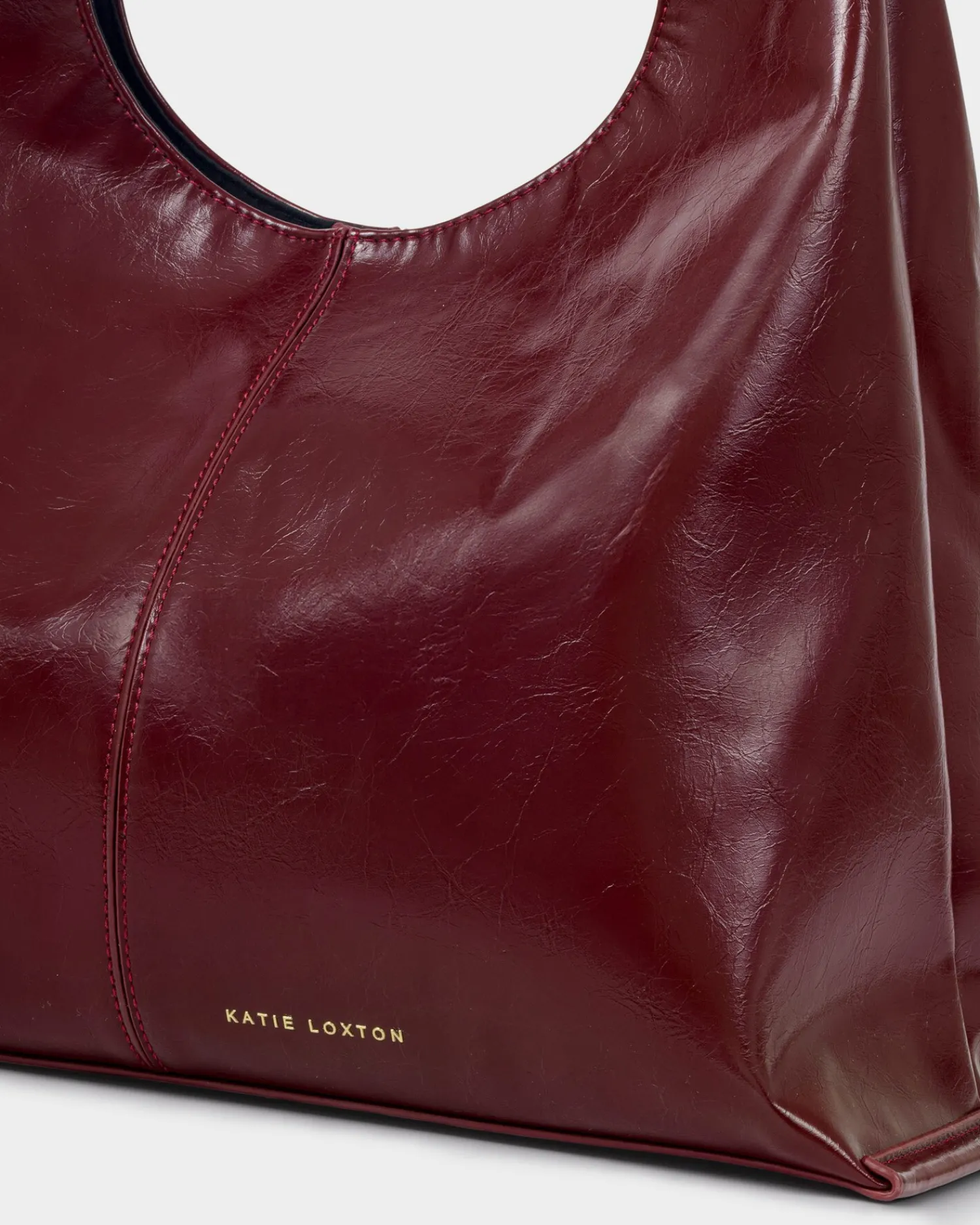 Katie Loxton Laila Patent Crackle Shoulder Bag Cherry Clearance