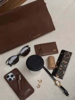 Katie Loxton Laila Suedette Clutch Chocolate