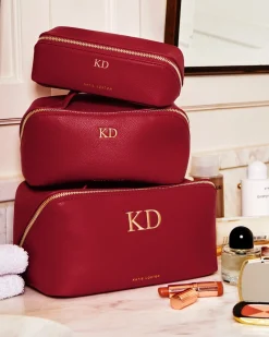 Katie Loxton Large Make Up & Wash Bag Garnet Red Discount