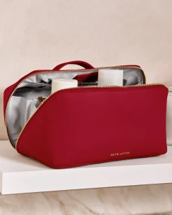 Katie Loxton Large Make Up & Wash Bag Garnet Red Discount