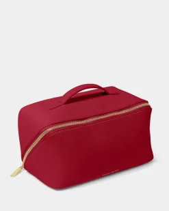 Katie Loxton Large Make Up & Wash Bag Garnet Red Discount