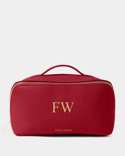 Katie Loxton Large Make Up & Wash Bag Garnet Red Discount