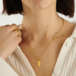 Katie Loxton Libra' Waterproof Gold Zodiac Necklace 23rd Sep 22nd Oct Online