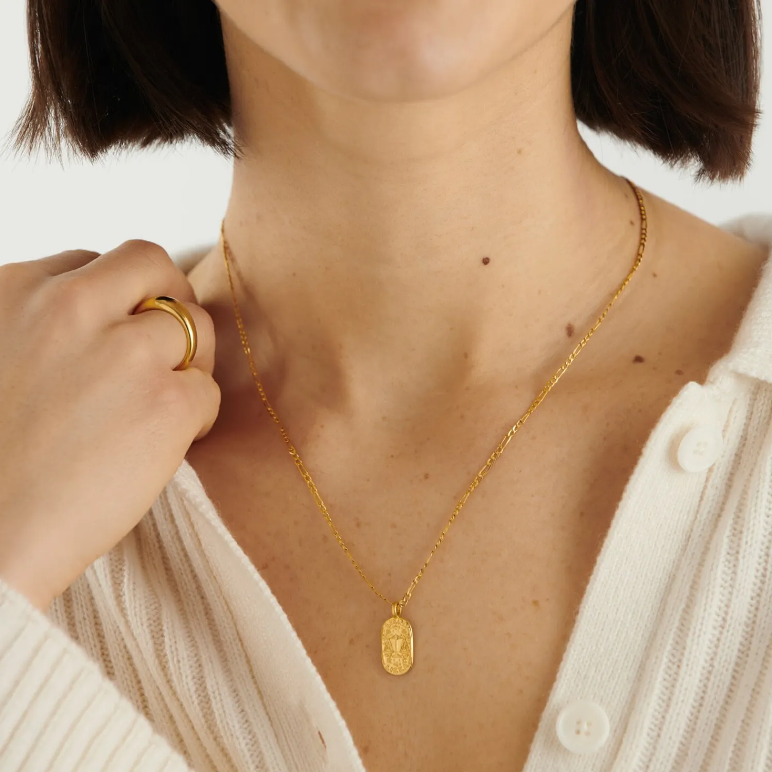 Katie Loxton Libra' Waterproof Gold Zodiac Necklace 23rd Sep 22nd Oct Online