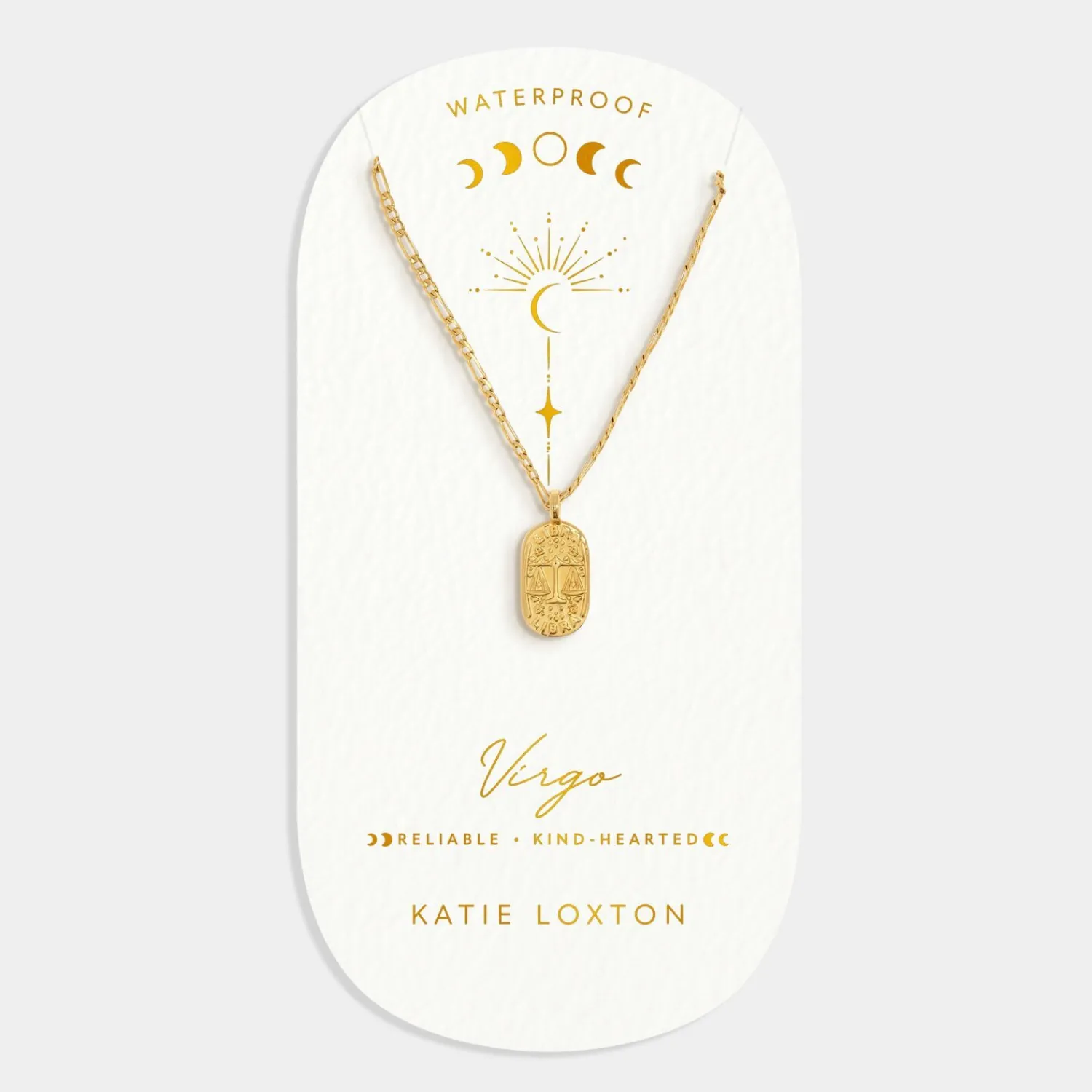 Katie Loxton Libra' Waterproof Gold Zodiac Necklace 23rd Sep 22nd Oct Online