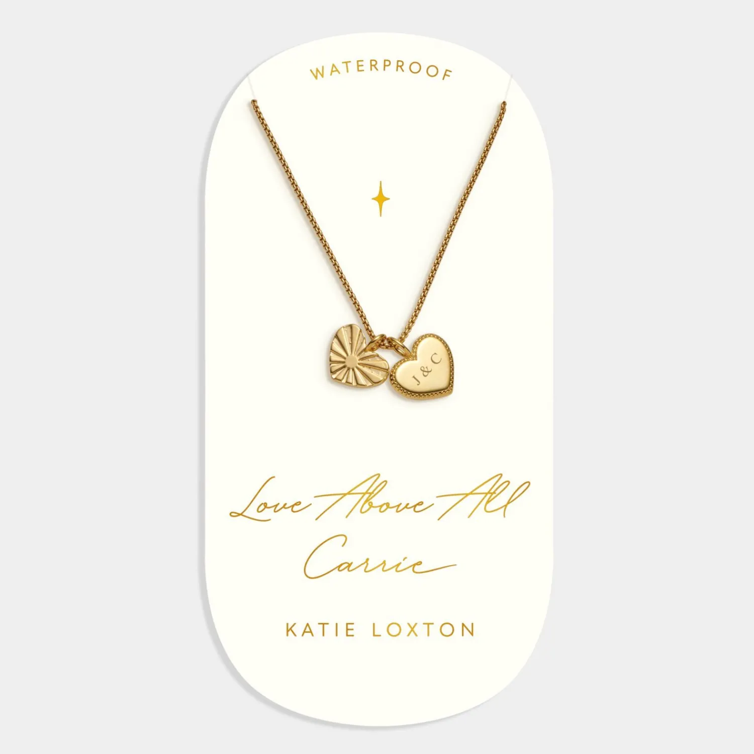 Katie Loxton ' Waterproof Gold Charm Necklace Love Above All