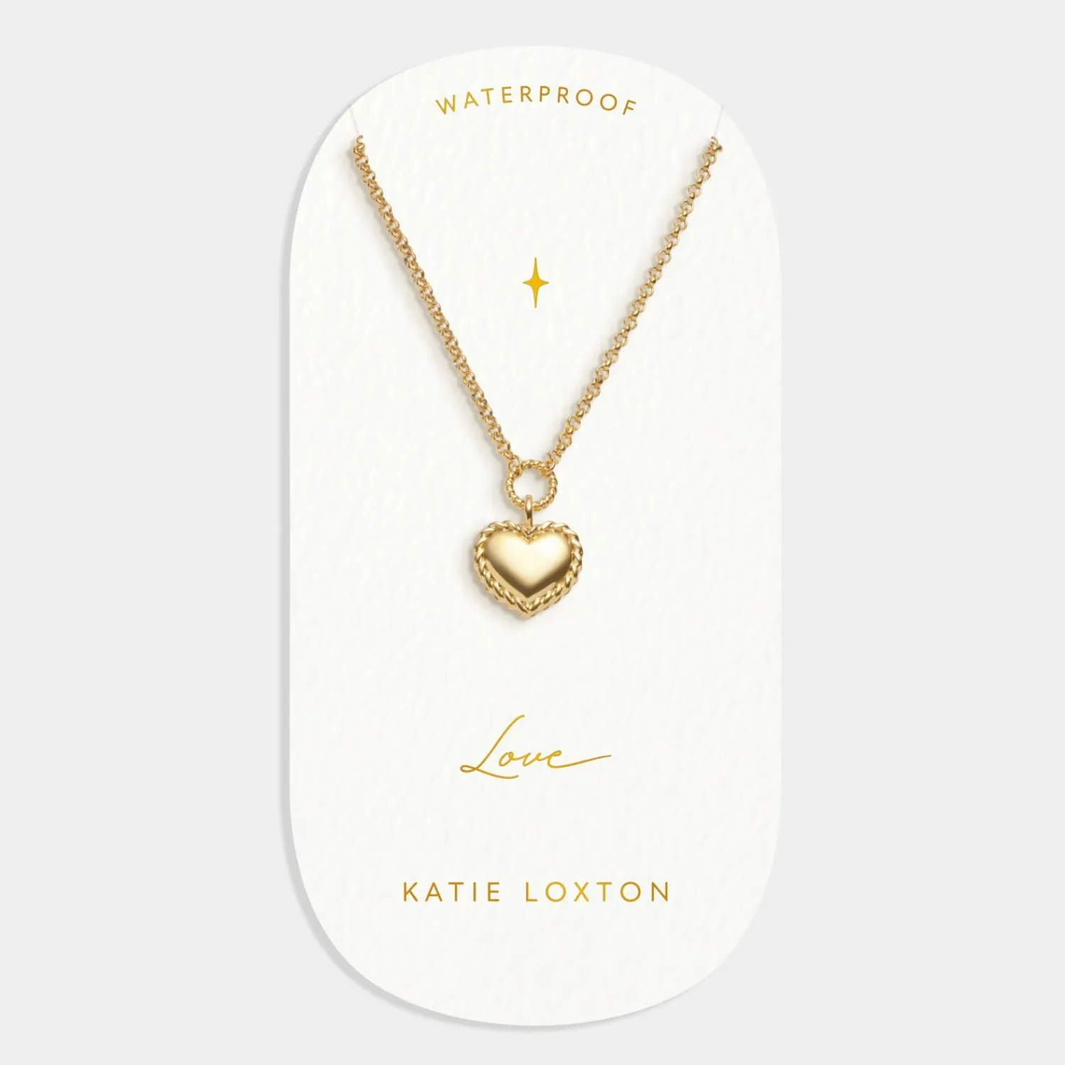 Katie Loxton Love' Waterproof Gold Heart Necklace Hot