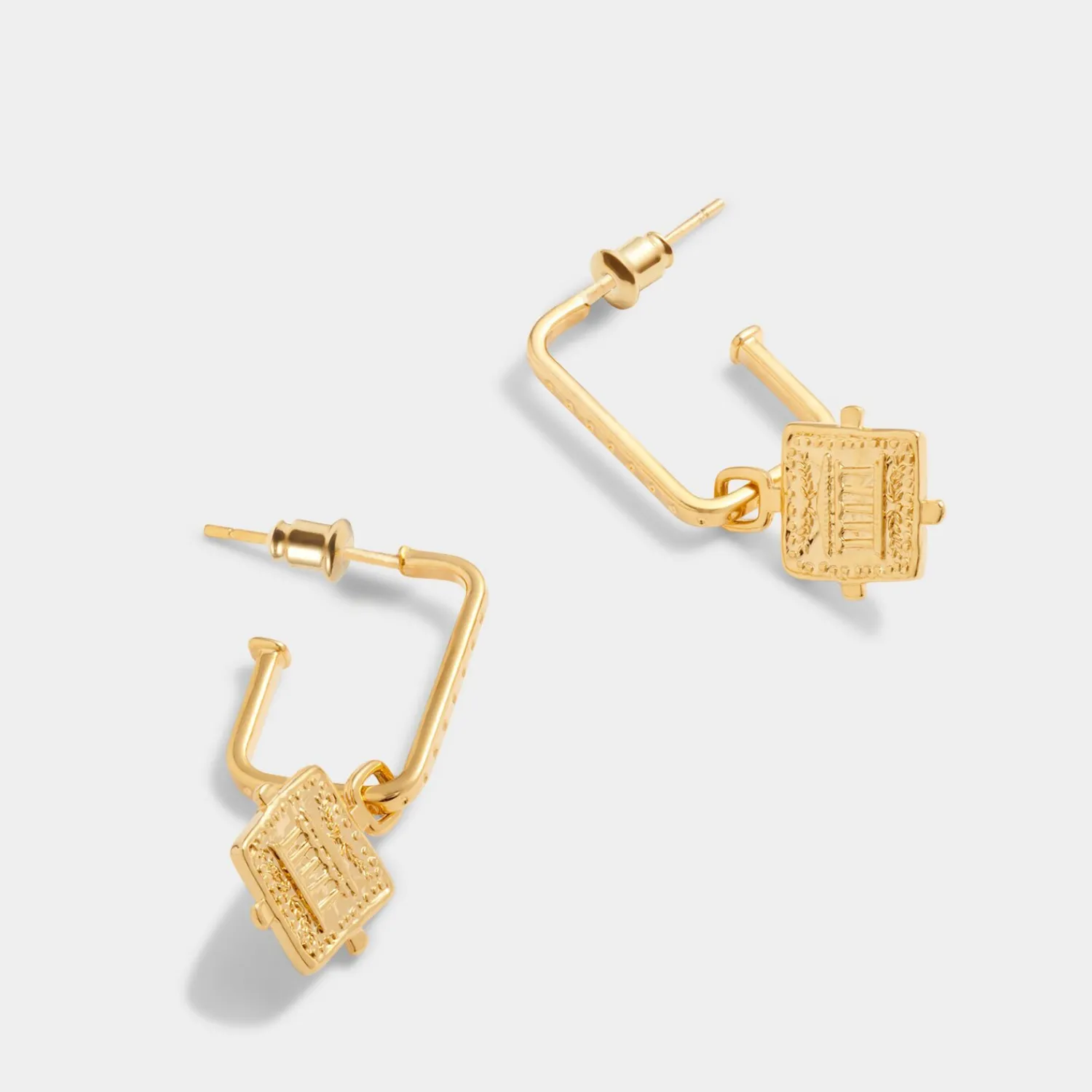 Katie Loxton Luck' Waterproof Gold Antique Coin Hoop Earrings
