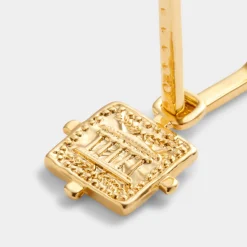 Katie Loxton Luck' Waterproof Gold Antique Coin Hoop Earrings