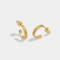 Katie Loxton Luna Waterproof Gold Hoop Earrings Discount