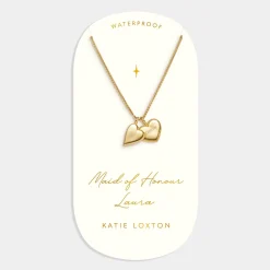 Katie Loxton ' Waterproof Gold Bridal Charm Necklace Maid Of Honour Outlet