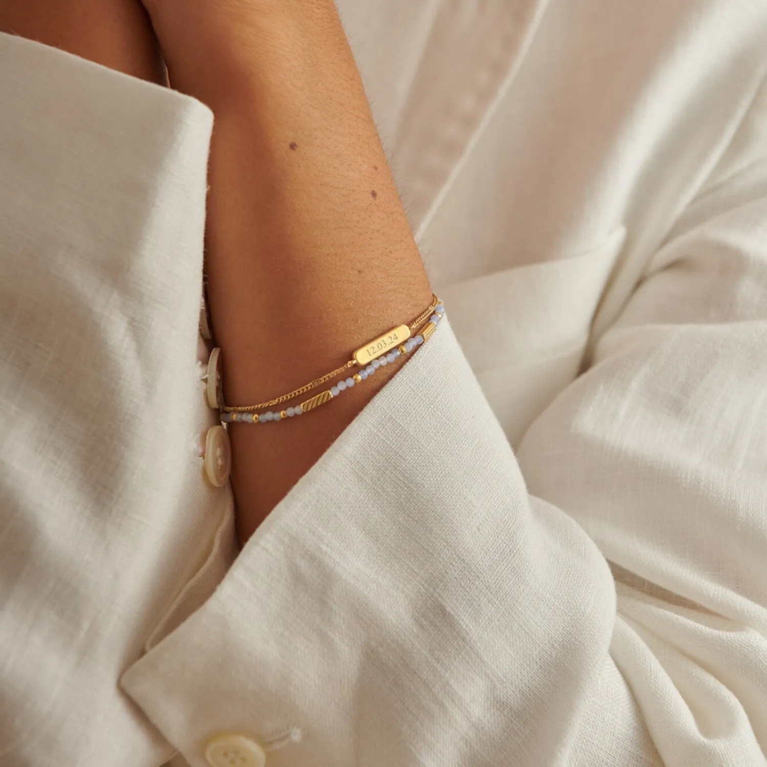 Katie Loxton ' Waterproof Gold Birthstone Bracelet March Sale