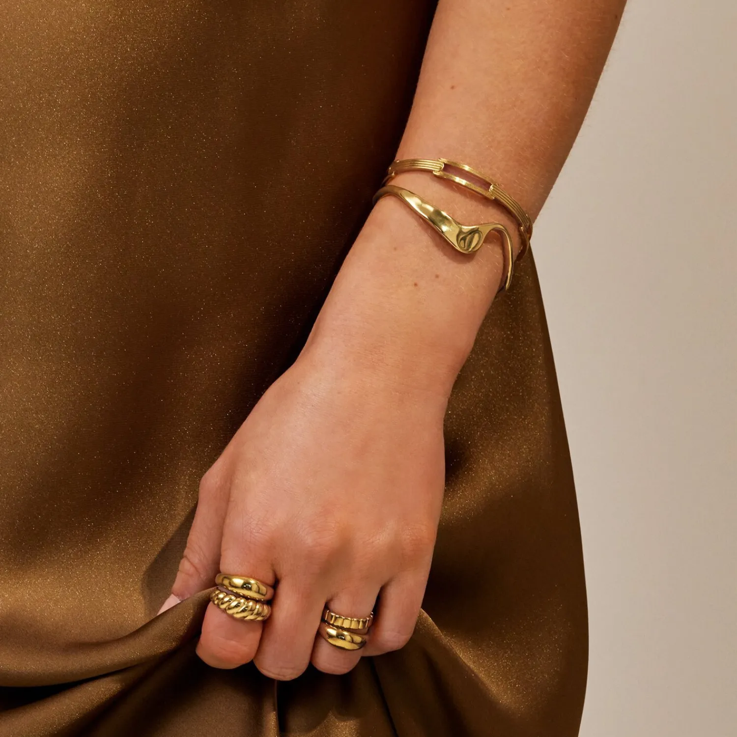 Katie Loxton Marina Waterproof Gold Wave Bangle Discount