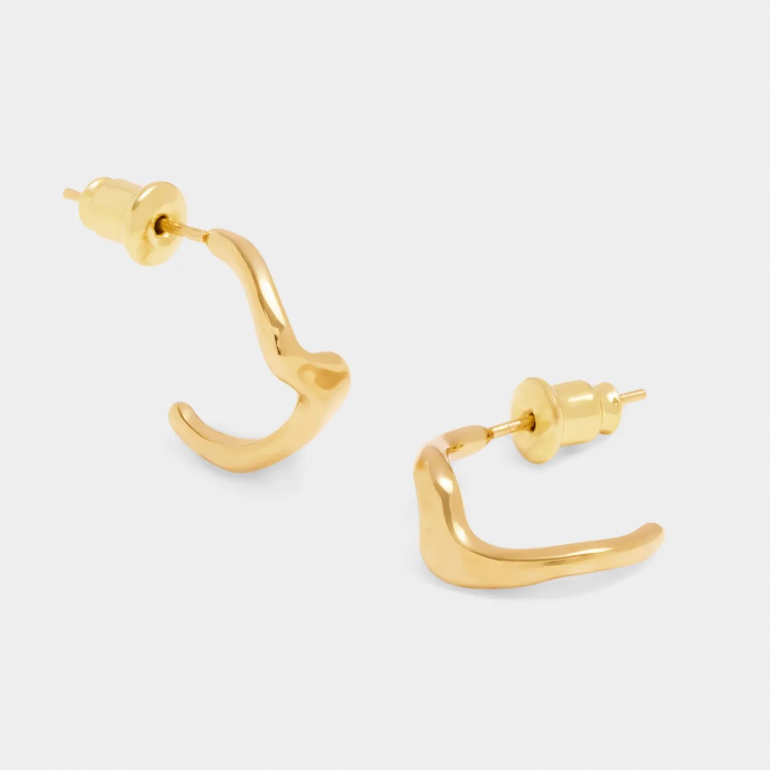 Katie Loxton Marina Waterproof Gold Wave Hoop Earrings Clearance