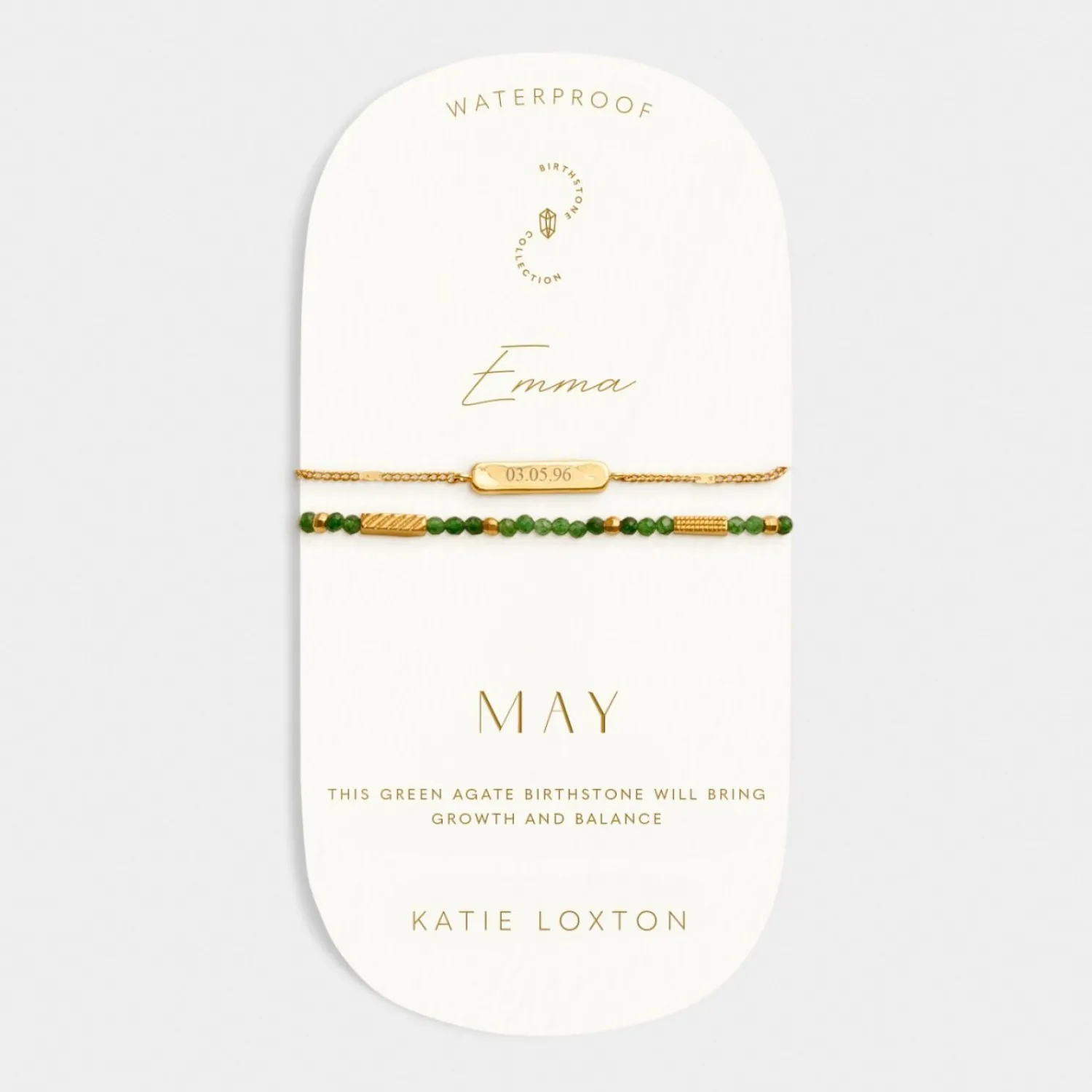Katie Loxton ' Waterproof Gold Birthstone Bracelet May Best
