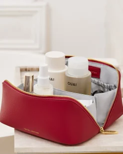 Katie Loxton Medium Make Up & Wash Bag Garnet Red Clearance