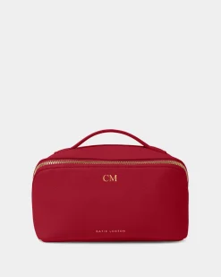 Katie Loxton Medium Make Up & Wash Bag Garnet Red Clearance