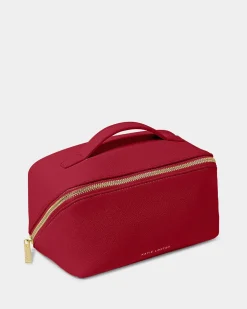 Katie Loxton Medium Make Up & Wash Bag Garnet Red Clearance