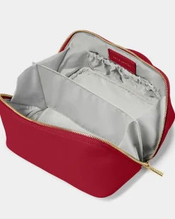 Katie Loxton Medium Make Up & Wash Bag Garnet Red Clearance