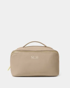 Katie Loxton Medium Make Up & Wash Bag Light Taupe Best