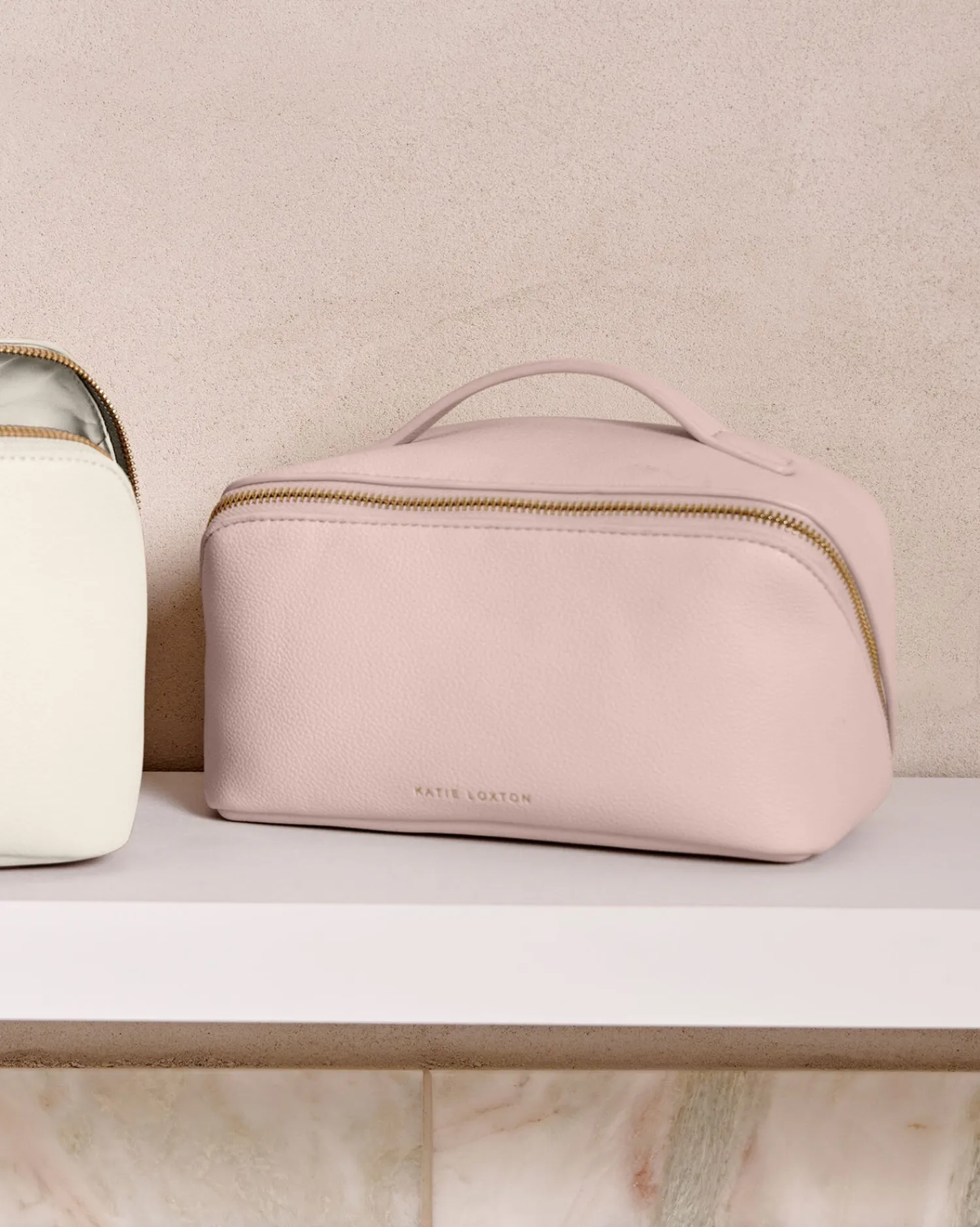Katie Loxton Medium Make Up & Wash Bag Dusty Pink Hot