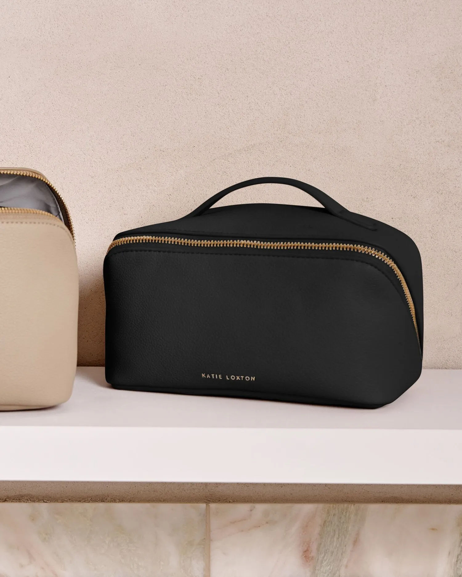Katie Loxton Medium Make Up & Wash Bag Black Discount