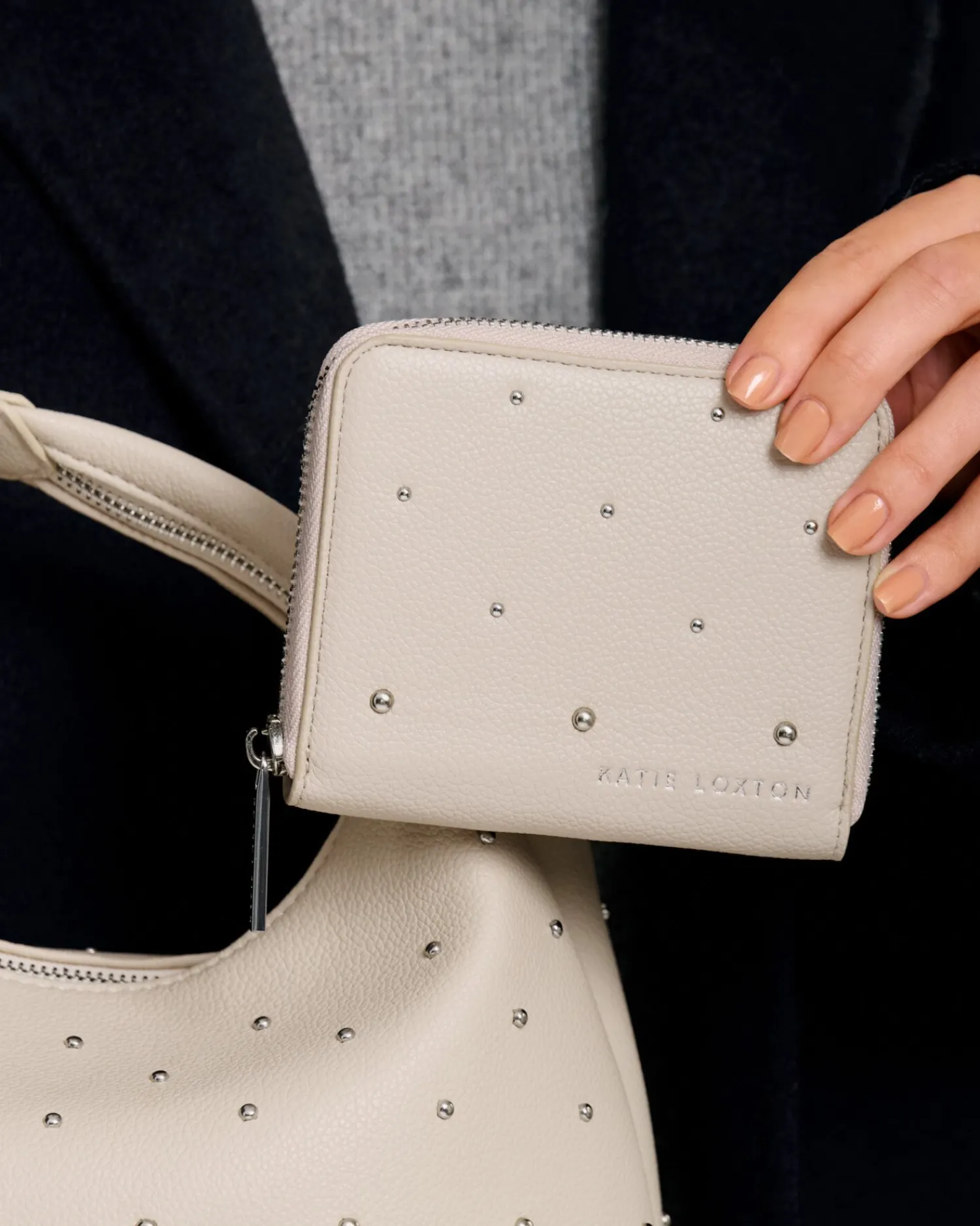 Katie Loxton Meela Studded Purse Oyster New