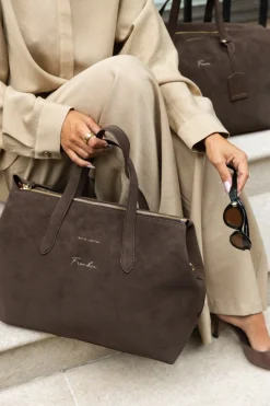 Katie Loxton Milan Suedette Cabin Bag Chocolate Best