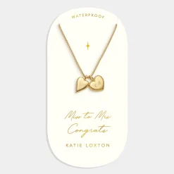 Katie Loxton ' Waterproof Gold Bridal Charm Necklace Miss To Mrs Clearance