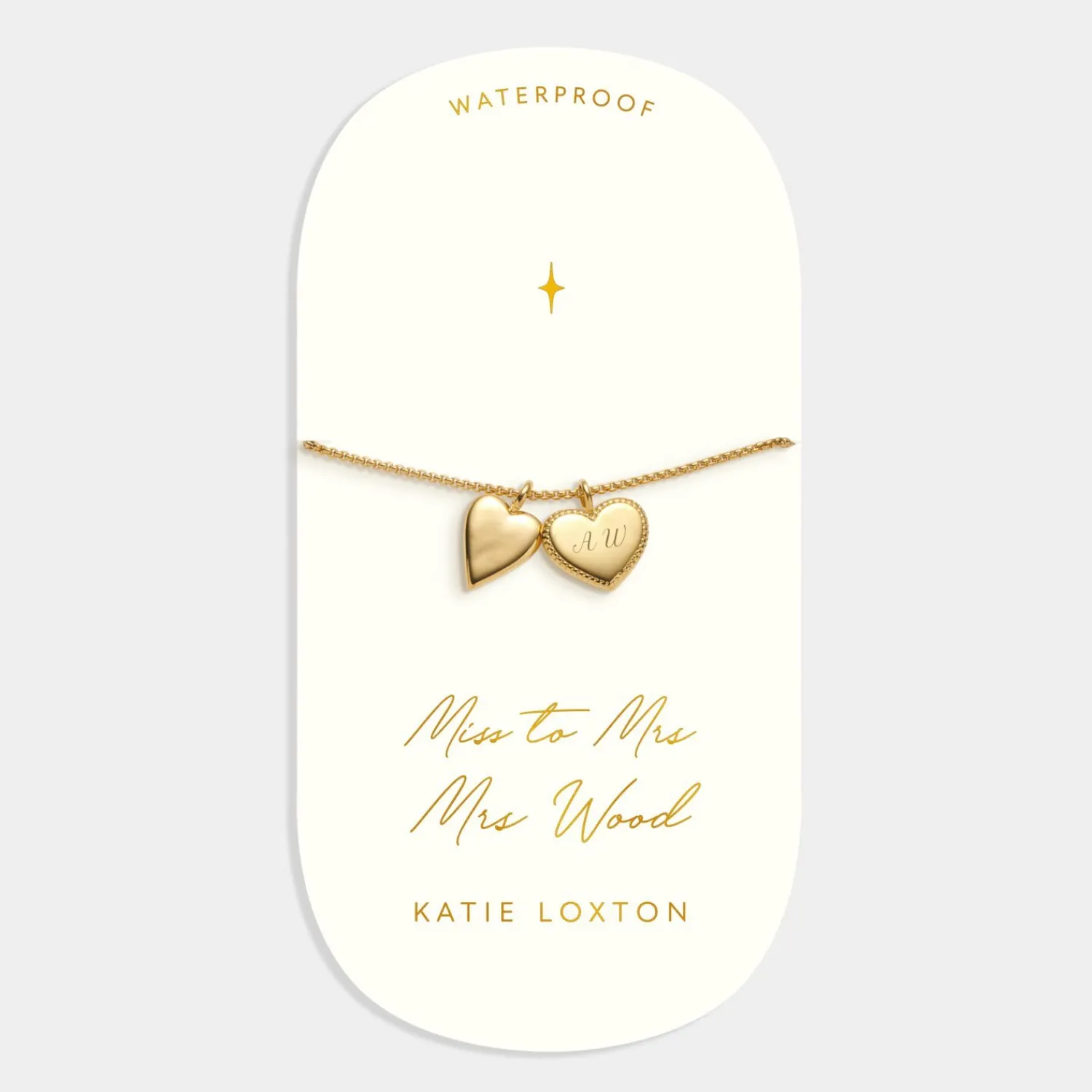 Katie Loxton ' Waterproof Gold Bridal Charm Bracelet Miss To Mrs Outlet
