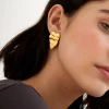 Katie Loxton Molten Waterproof Gold Heart Oversized Earrings Online