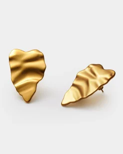 Katie Loxton Molten Waterproof Gold Heart Oversized Earrings Online