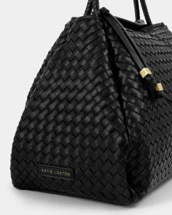 Katie Loxton Nova Hand Woven Large Shoulder Bag Black Online