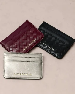Katie Loxton Nova Patent Crackle Card Holder Pewter New