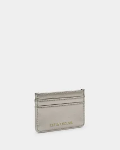 Katie Loxton Nova Patent Crackle Card Holder Pewter New