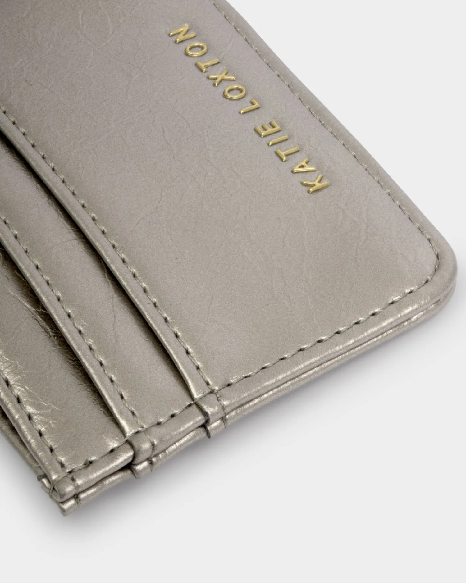 Katie Loxton Nova Patent Crackle Card Holder Pewter New
