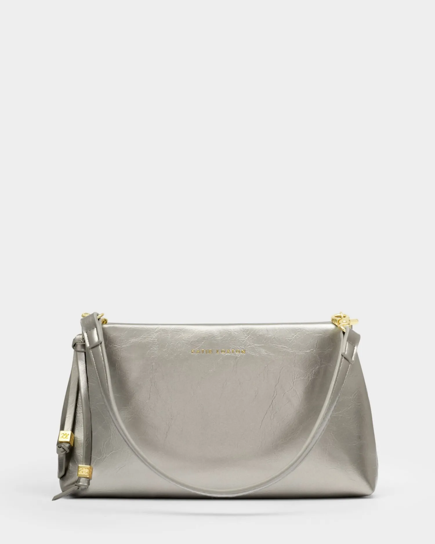 Katie Loxton Nova Patent Crackle Clutch Pewter