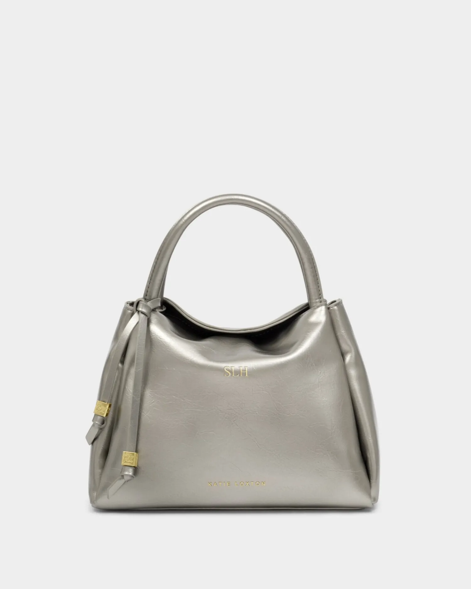 Katie Loxton Nova Patent Crackle Top Handle Bag Pewter Best
