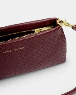 Katie Loxton Nova Woven Texture Clutch Cherry New