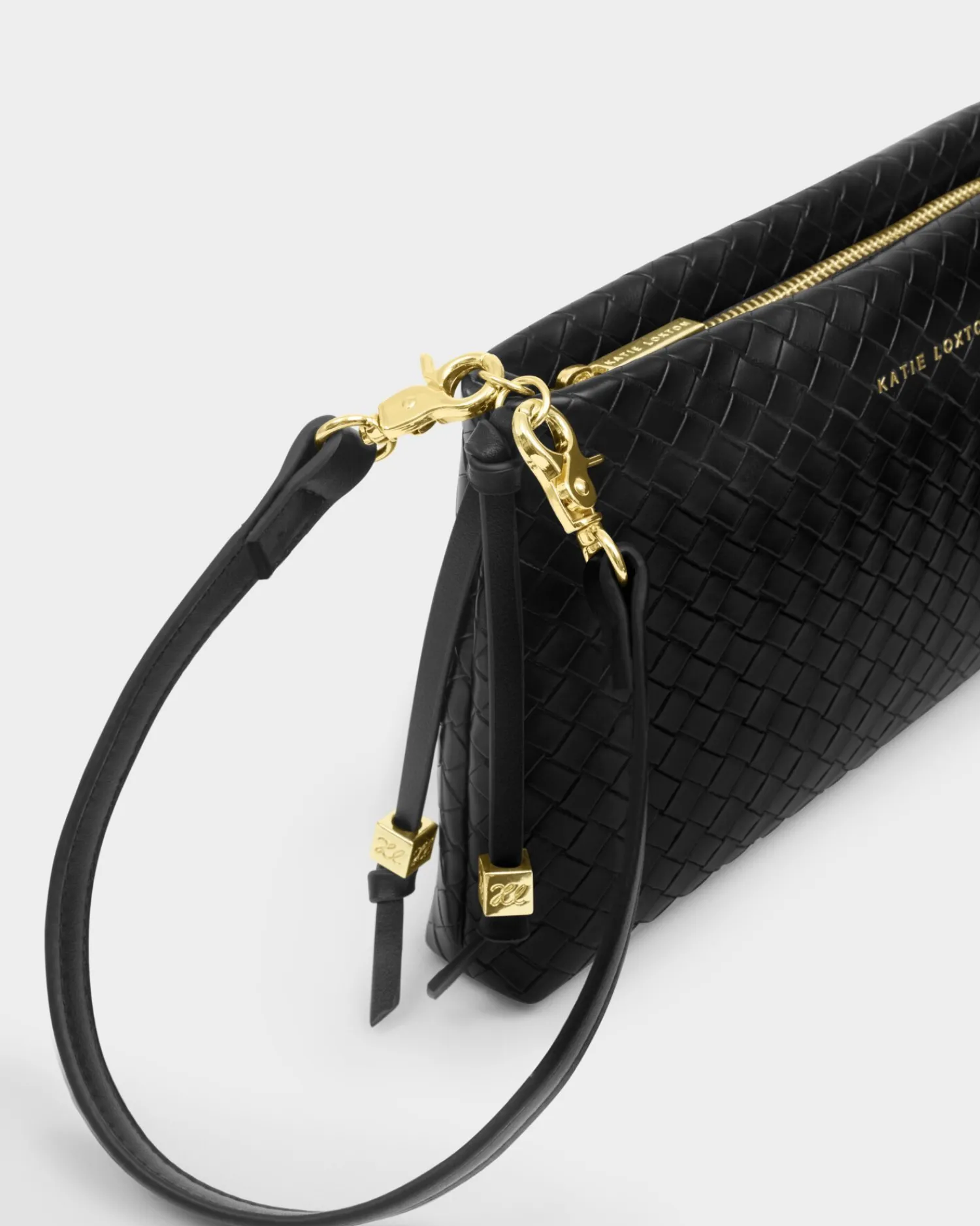 Katie Loxton Nova Woven Texture Clutch Black Hot