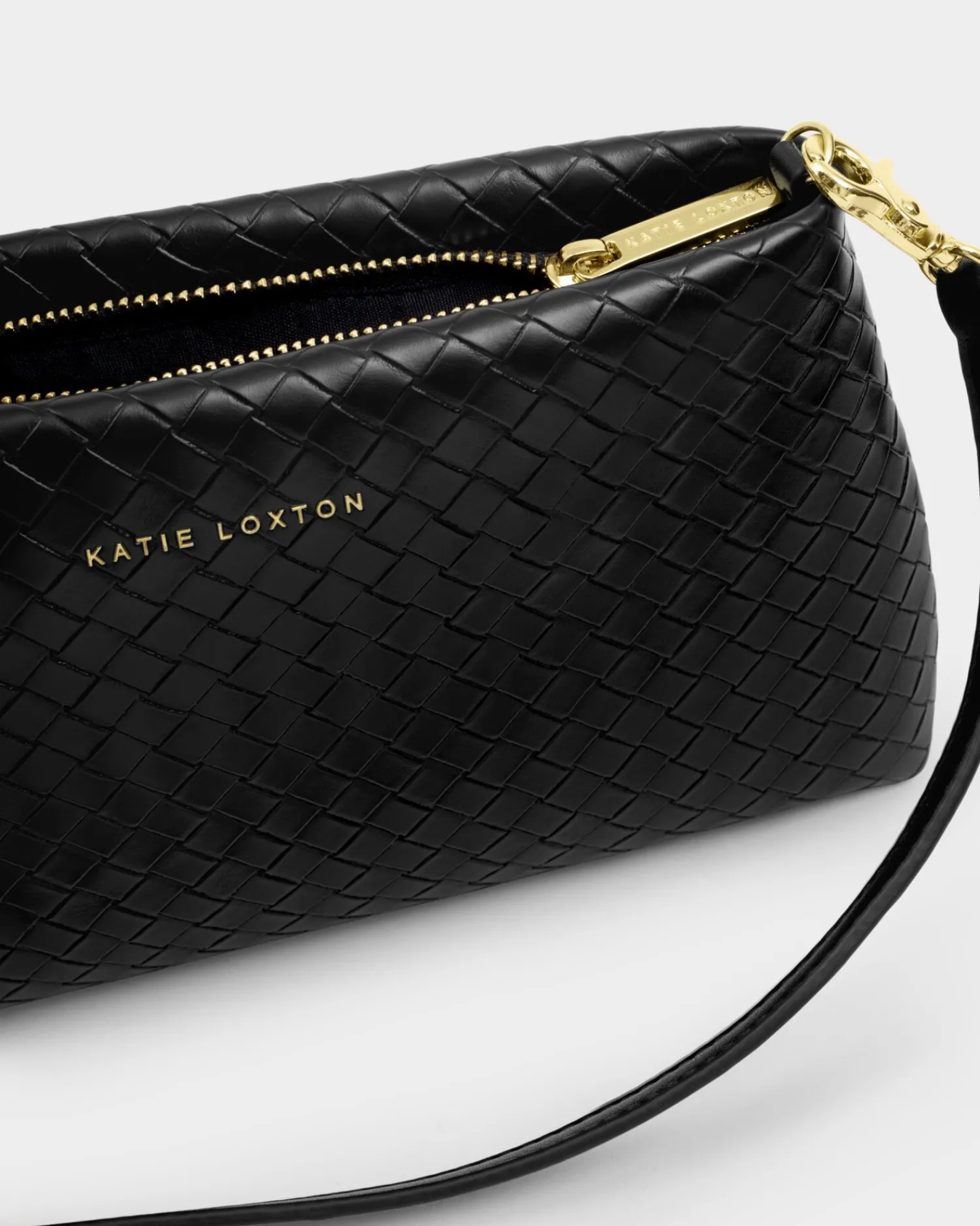 Katie Loxton Nova Woven Texture Clutch Black Hot