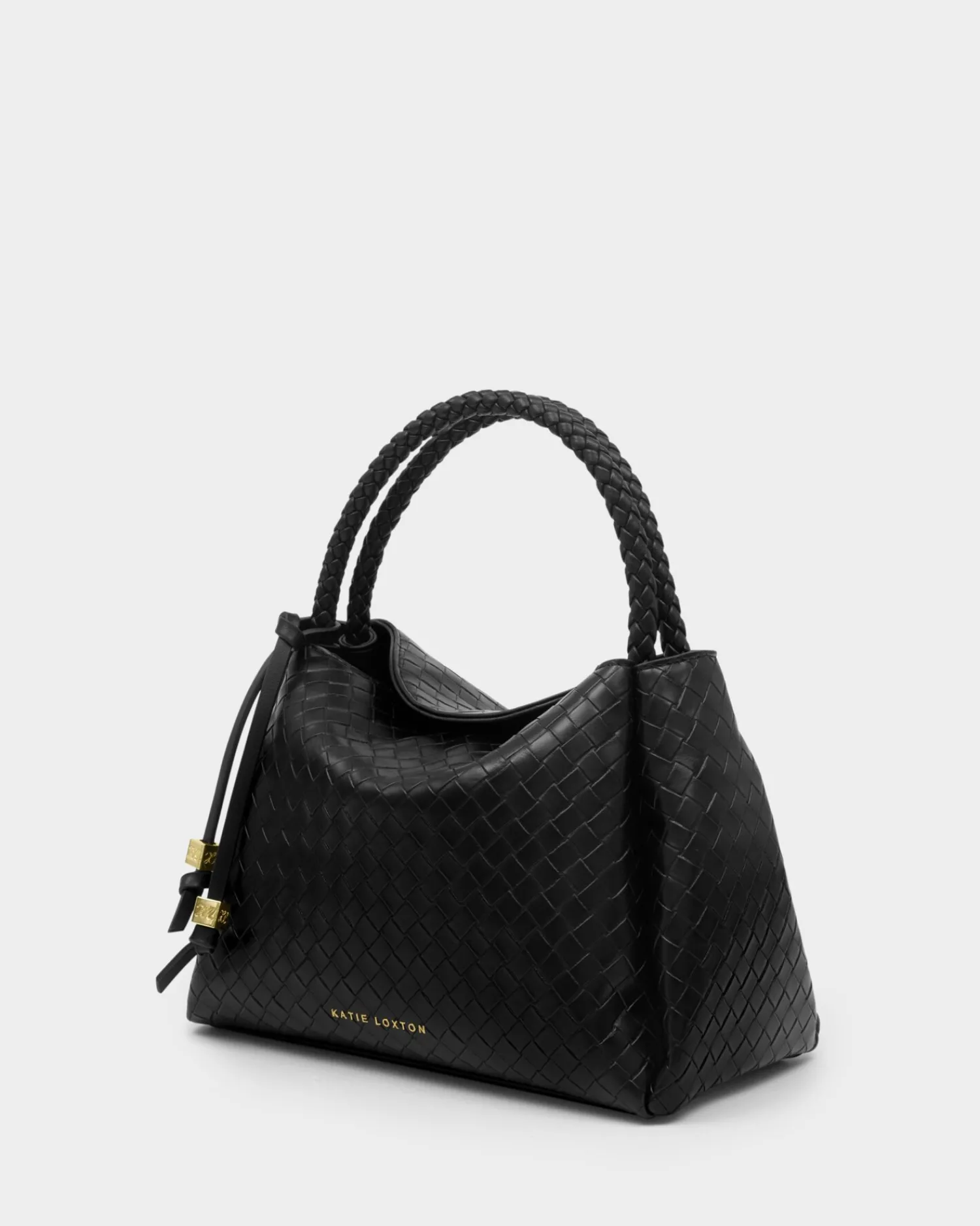 Katie Loxton Nova Woven Texture Top Handle Bag Black