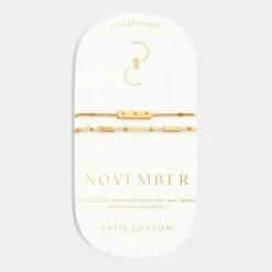 Katie Loxton ' Waterproof Gold Birthstone Bracelet November Discount