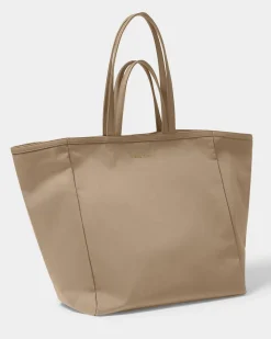 Katie Loxton Nylon-Luxe Oversized Tote Bag Taupe
