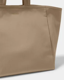 Katie Loxton Nylon-Luxe Oversized Tote Bag Taupe