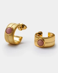 Katie Loxton ' Waterproof Gold Birthstone Hoop Earrings October Discount