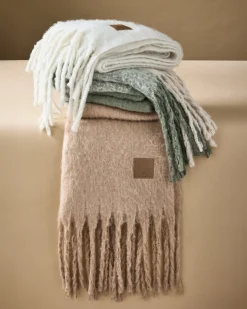 Katie Loxton Oversized Recycled Tassel Scarf Blush Taupe Discount