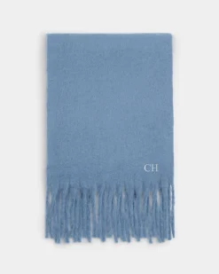 Katie Loxton Oversized Recycled Tassel Scarf Blue Clearance